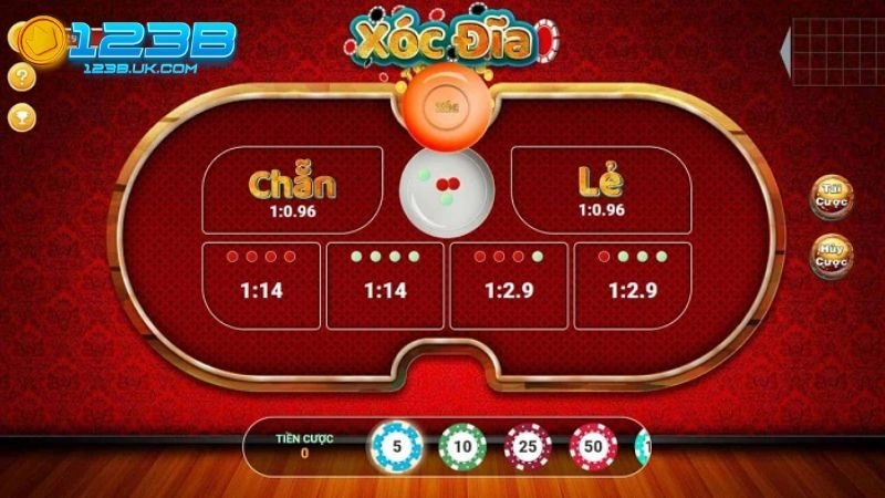 Cách chơi xóc đĩa trực tuyến tại 123B
